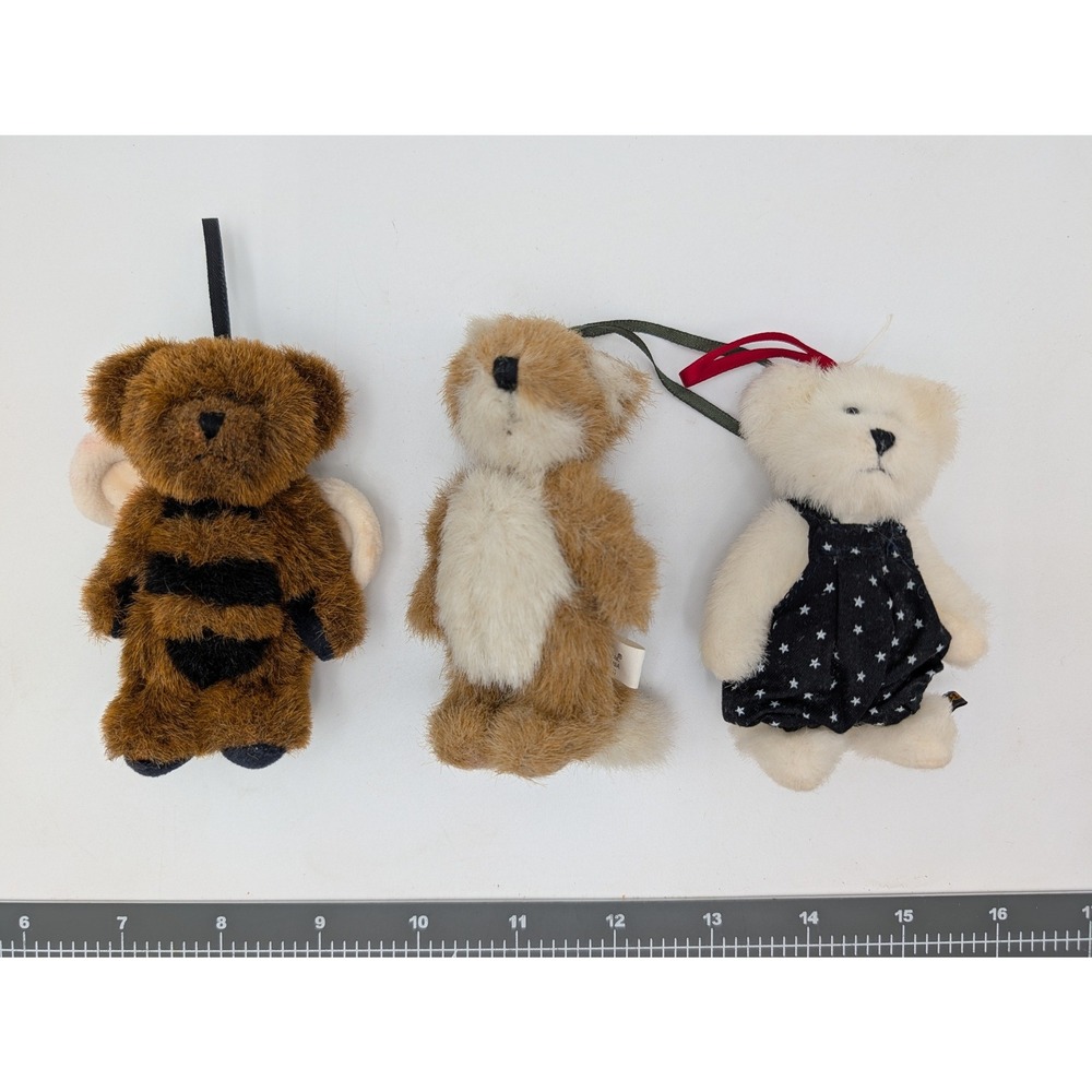 Boyds Collection Plush Ornaments Bumble Bee Fox Star Dress Lot of 3 Stuffed